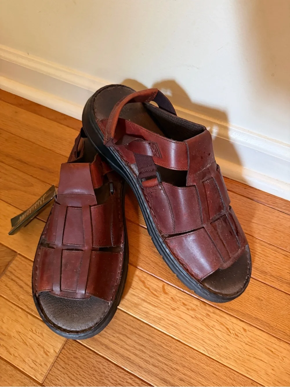 Nunn Bush Sandals Mens Size 13 Brown Leather Fisherman Walking Shoes New